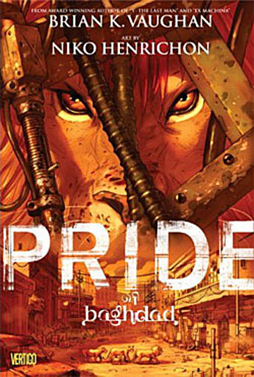 Jacket art for graphic novel Pride of Baghdad